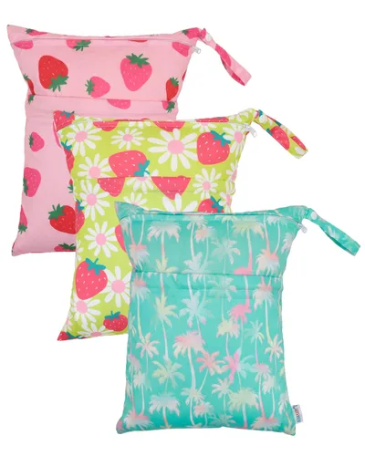 Miniatura 31 de ALVABABY 2 bolsas de pañales de tela para ropa húmeda, reutilizables con dos bolsillos con cremallera, para viajes, playa, piscina, guardería