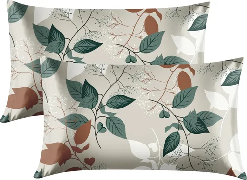 Miniatura 49 de EXQ Home - Funda de almohada de satén para cuidar el cabello y la piel, tamaño estándar, de seda con estampado negro, juego de 2 fundas con cierre