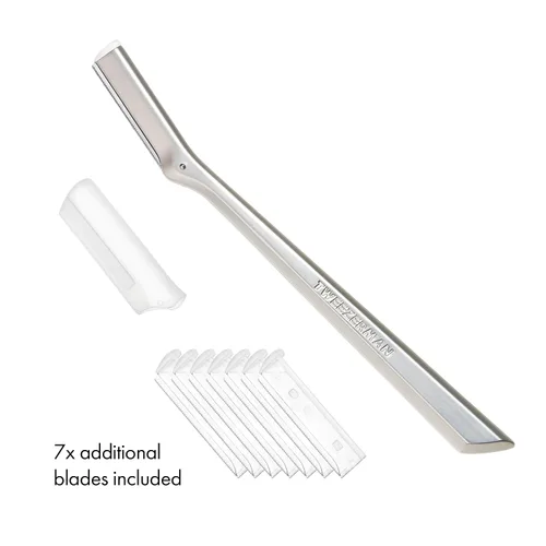Miniatura 3 de Tweezerman Maquinilla de afeitar facial de acero inoxidable con 7 cuchillas de repuesto