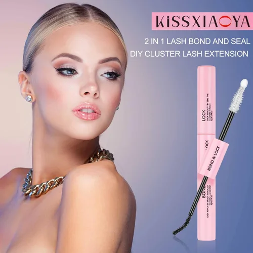 Miniatura 7 de KISSXIAOYA Pegamento de pestañas en racimo para extensiones de pestañas individuales, pegamento de pestañas súper fuerte, impermeable, pegamento