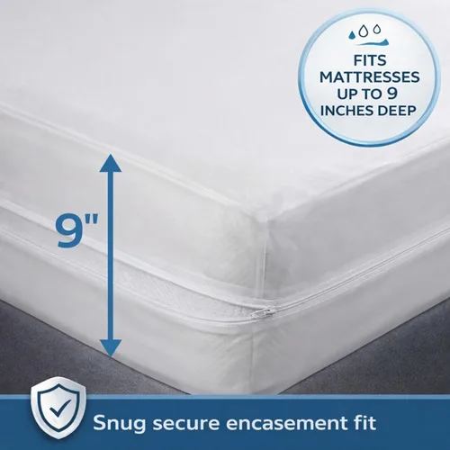 Miniatura 2 de Guardmax Funda de Colchón de Vinilo Resistente con Cremallera Tamaño Queen - Protector de Colchón Impermeable y Transpirable - Ropa de Cama