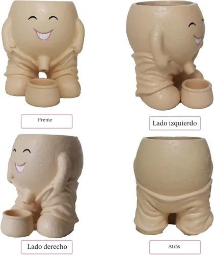 Miniatura 6 de Dolkgy Bonita maceta de cabeza, divertida maceta para plantas para decoración de interiores y exteriores, macetas únicas de cactus para oficina