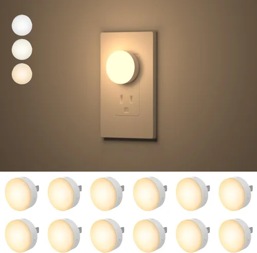 Miniatura 11 de Luz nocturna enchufable, mini luces nocturnas LED regulables para niños, sensor automático del atardecer al amanecer, lámpara nocturna de encendido