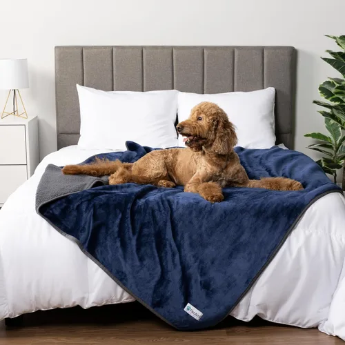 Miniatura 22 de PETAMI Manta impermeable de forro polar Sherpa para gatos y perros, color beige, talla S