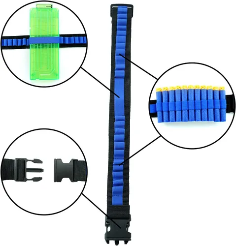 Miniatura 3 de BOROLA Bandolier - Correa de hombro con balas suaves, clip ajustable, para dardos y munición, compatible con Nerf Blasters