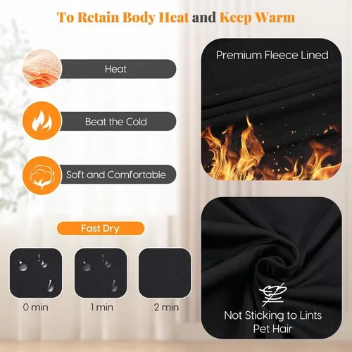 Miniatura 3 de Long Johns - Conjunto de ropa interior térmica con forro polar para mujer, ropa interior larga cálida, capa base, clima frío