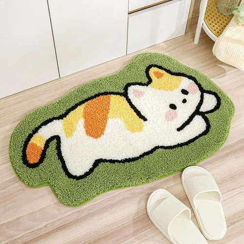 Miniatura 3 de Tapete de baño con diseño de animales, extra suave, absorbente, antideslizante, cómodo, tapete para bañera, ducha, baño, lavable a máquina, 20 x 31