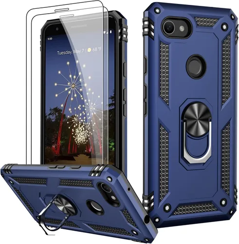 Miniatura 102 de LUMARKE Funda para Google Pixel 5 con protector de pantalla, pasa 16 pies, probada en caídas, grado militar, con soporte de anillo magnético, Rojo
