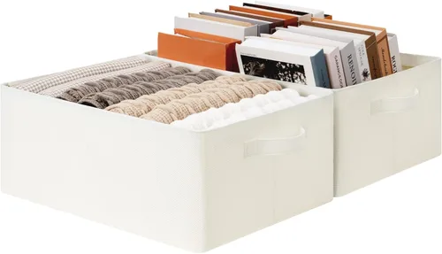 Miniatura 10 de GRANNY SAYS Storage Bins for Closet, Linen Closet Organizers and Storage Baskets with Metal Frame, Shelf Storage Bins for Organizing Bedroom Gris