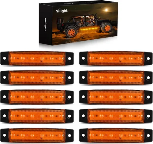 Miniatura 11 de Nilight 10 luces LED rojas de 3.8 pulgadas con 6 luces LED indicadoras laterales delanteras y traseras para 12 V, camión, remolque, caravana, Rojo