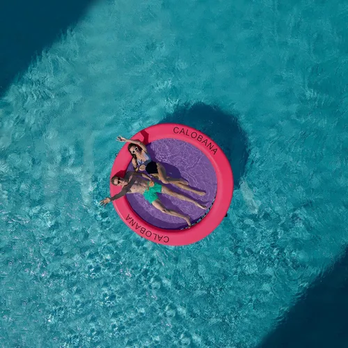 Miniatura 5 de CALOBANA Hamaca de agua inflable redonda flotante, flota lago isla balsa plataforma de muelle inflable para adultos, piscina, río, fiesta