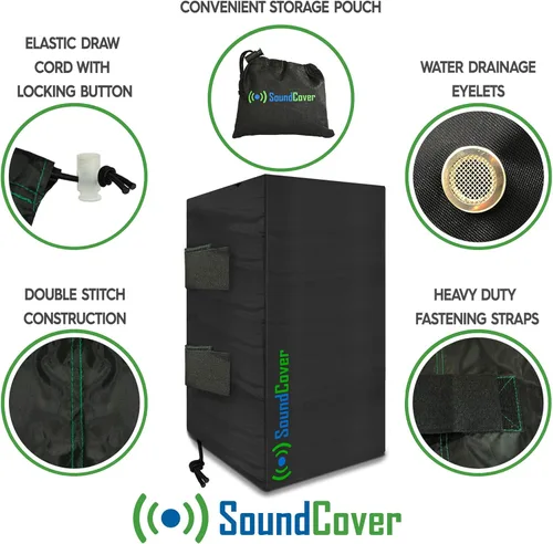 Miniatura 3 de The Original Light Outdoor Speaker Covers para altavoces montados en soporte C - Poliéster 210T premium con revestimiento protector UV plateado