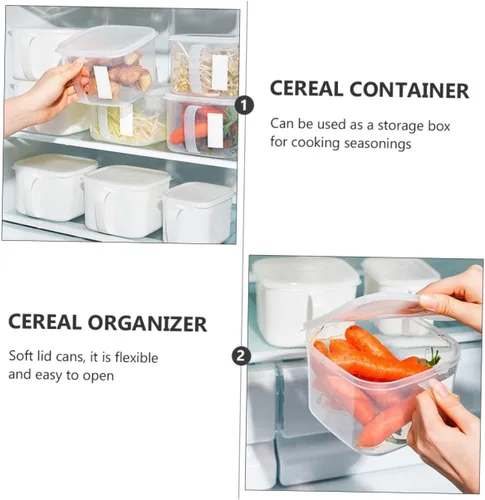 Miniatura 9 de 2 recipientes herméticos para almacenamiento de alimentos con tapas, contenedores de plástico transparente para cocina y refrigerador, ideal