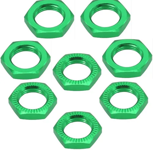 Miniatura 3 de Rosca de tuerca de rueda de aluminio de 0.669 in de 0.039 pulgadas para 1/7 1/8 modelo RC ARRMA 6s HSP Redcat Himoto Monster Trucks Off Road Buggy
