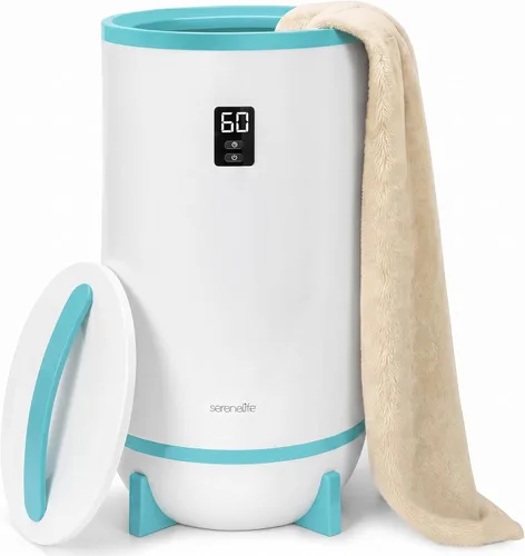 Miniatura 10 de SereneLife Calentador de toallas estilo cubo, calentador de manta portátil para spa y baño, gran capacidad, fragancia personalizable, apagado