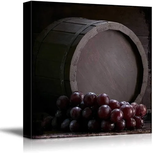 Miniatura 8 de wall26 - Lienzo decorativo cuadrado para pared, copas de vino con botella de vino y uvas, impresión giclée, arte moderno para el hogar, listo
