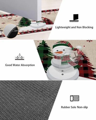 Miniatura 3 de Tapete de baño de Navidad para bañera, antideslizante, de secado rápido y absorbente, tierra de diatomeas, fregadero, dormitorio, cocina, lavable