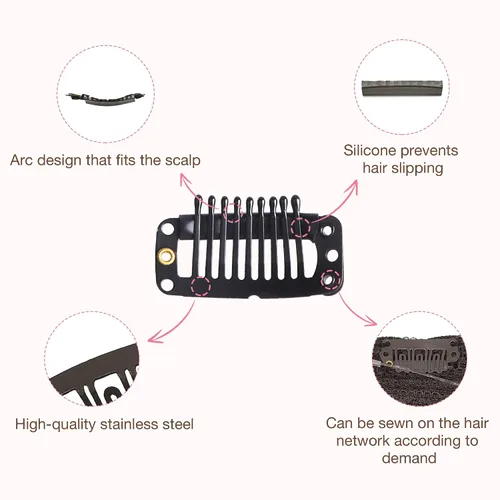 Miniatura 6 de GOO GOO Alambre elástico invisible para extensiones de cabello de alambre, color negro, 3 líneas de pesca ajustables, 7.3 pulgadas, 8 pulgadas y 10