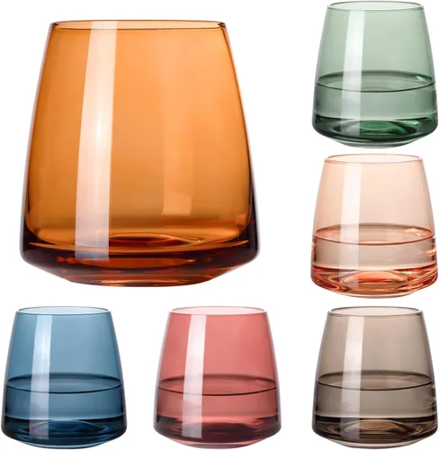 Miniatura 9 de Juego de 6 copas de vino marrón de 18 onzas, color ámbar oscuro, juego de regalo para fiestas, vasos de vidrio soplado a mano marrón para vino tinto