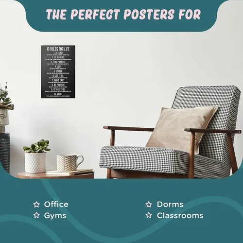 Miniatura 2 de L&O Goods - Arte de pared motivacional – Juego de 6 carteles inspiradores de 8 x 10 pulgadas con citas positivas y refranes – Decoración edificante