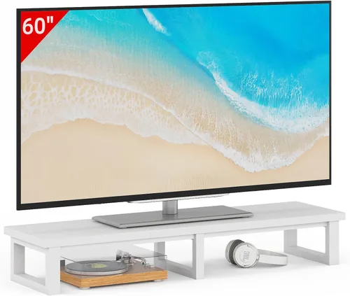 Miniatura 8 de YAOHUOO Elevador de TV grande de 45 pulgadas para TV de 32 a 60 pulgadas, estante elevador de TV con patas de acero, soporte elevador de mesa