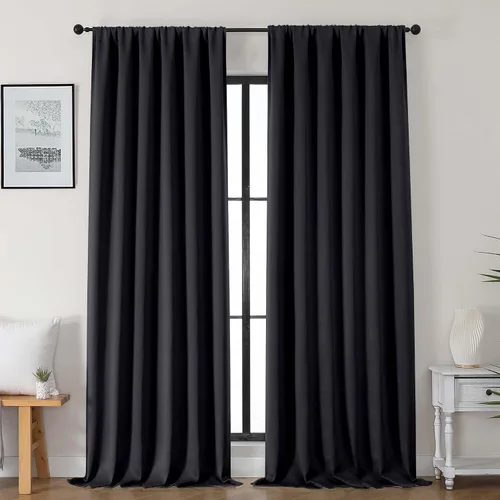 Miniatura 153 de Gwine Cortinas opacas para dormitorio, 54 pulgadas de largo, paneles de cortina de ventana con aislamiento térmico y reducción de ruido, cortinas