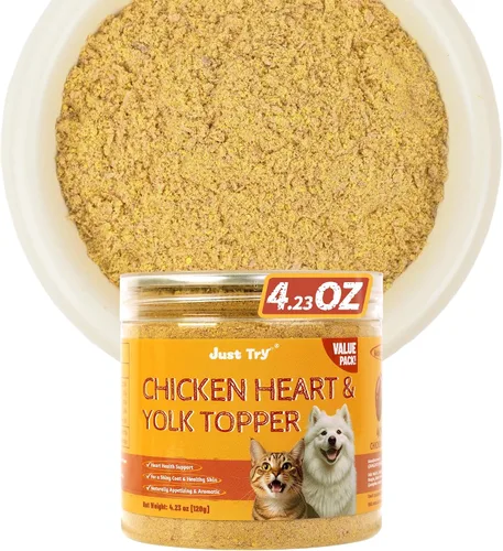 Miniatura 12 de Just Try 4.23 onzas de carne de res y yema de huevo para gatos con yema de huevo liofilizada, alto soporte de proteínas y hierro para perros y gatos