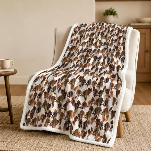 Miniatura 50 de BlessLiving Golden Retriever - Manta con patrones densos de perros, manta de forro polar Sherpa para sofá cama, manta suave y acogedora