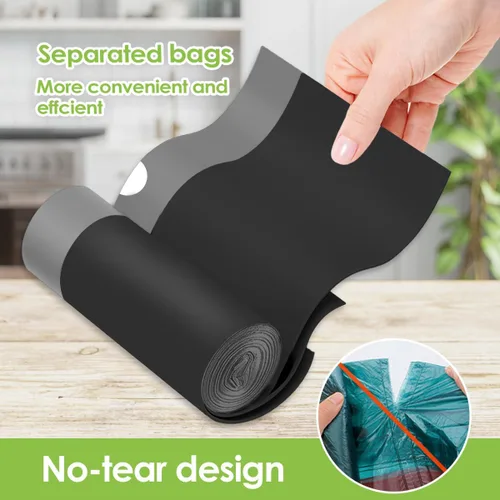 Miniatura 16 de Bolsas de basura de 7 galones, 100 unidades, bolsas de basura con cordón resistentes de Teivio, bolsas para papeleras de baño, bolsas de plástico