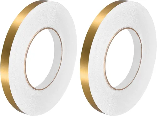 Miniatura 11 de uxcell 2 calcomanías autoadhesivas de papel de aluminio de 0.2 pulgadas x 164 pies para decoración de huecos, tira de cinta adhesiva impermeable