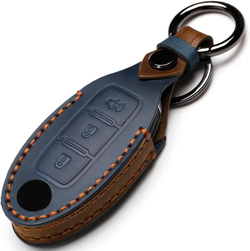 Miniatura 14 de Funda de Llavero de Cuero Compatible con Control Remoto Sin Llave de Nissan para Nissan X-trail Rogue Altima Quest Pathfinder Sentra Patrol Cima C