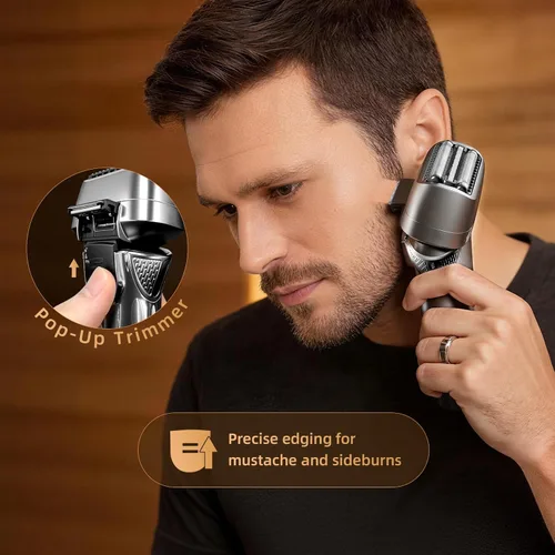 Miniatura 4 de Ufree Afeitadora de papel de aluminio con recortadora emergente, maquinilla de afeitar eléctrica de 8,500 RPM para hombres, afeitadora eléctrica