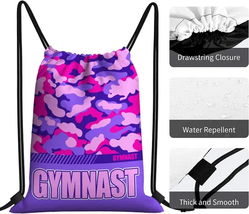 Miniatura 22 de Mochila con cordón impermeable para gimnasio, bolsas con cordón, bolsa de cuerda deportiva, mochila de camuflaje, Bolsas con cordón Cheer - Bolsas