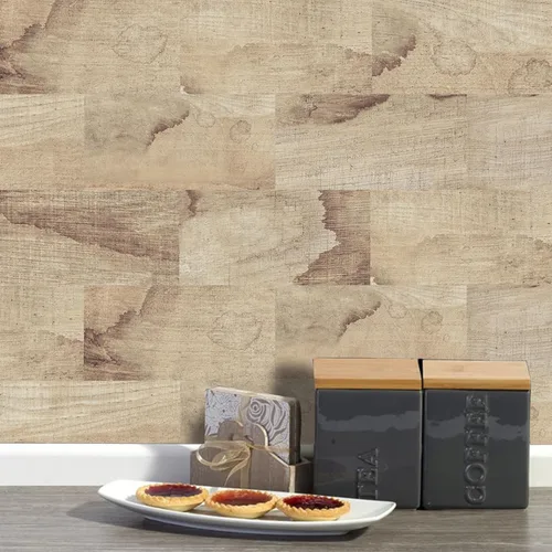 Miniatura 8 de 9pieces Adhesive Tile Stickers for Kitchen Backsplash and Home Decoration Water Resistant PVC Wood Grained Designing