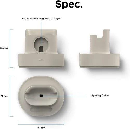 Miniatura 8 de elago Estación de carga 2 en 1 para productos Apple compatible con AirPods 2/1, Apple Watch Series 11/10/9/8/7/6/5/4/3/2/1/SE3/SE2/SE1, iPhone