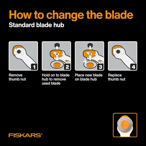 Miniatura 8 de Fiskars. Cuchillas giratorias de 45 mm. 2 por paquete. Cuchillas de repuesto para cortadoras giratorias. Corte de precisión para acolchados