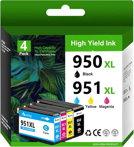 Paquete combinado de cartuchos de tinta 950 XL 951 XL compatibles con OfficeJet Pro 8600 8610 8620 8100 8630 8660 8640 8615 76DW 251DW (negro, cian,