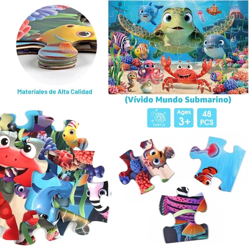 Miniatura 3 de Rompecabezas de suelo jumbo para niños, rompecabezas de animales grandes de 48 piezas, juguetes educativos de aprendizaje para niños de 3 a 5 años