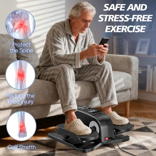 Miniatura 3 de Under Desk Elliptical Machine for Senior Mini Elliptical Leg Exerciser with Remote Quiet Portable Electric Seated Foot Pedal Exerciser for Home