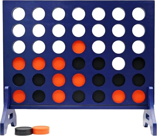 Miniatura 35 de Tailgating Pros Cuatro en una fila gigante azul marino premium con funda de transporte – Juego de patio al aire libre de gran tamaño – ¡Muchos