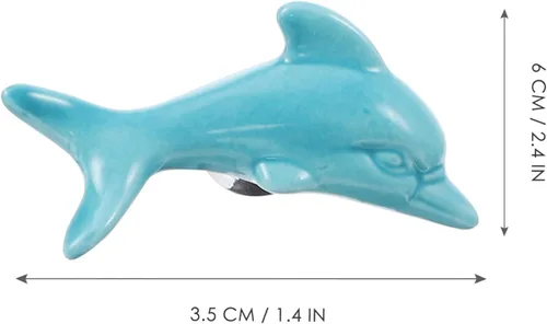 Miniatura 7 de Uonlytech Dolphin - Perillas de puerta de armario, manijas duraderas y sólidas para cajones de muebles de 2.34 pulgadas, tiradores decorativos