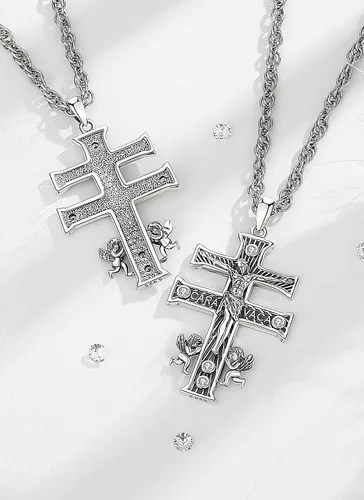 Miniatura 124 de CELESTIA Medallas de plata de ley 925 San Miguel/San Cristóbal/San Benito/San Gabriel/Virgen María/Jesús/Caravaca/Metatrón/Sello de los Siete