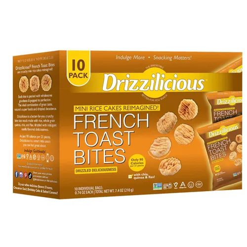 Miniatura 15 de Drizzilicious Mini tortas de arroz sabor galletas y crema – Crujientes de arroz, aperitivo saludable para adultos y niños, pasteles de arroz