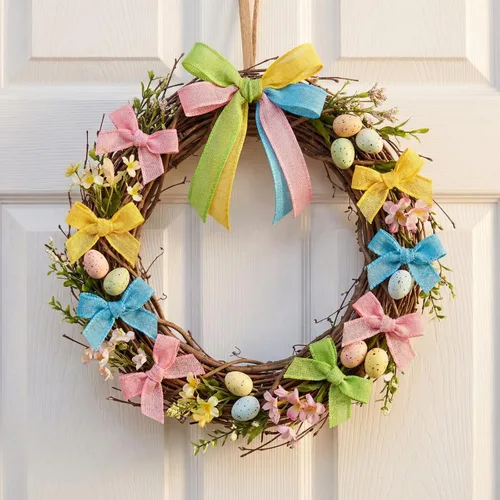 Miniatura 8 de 4 rollos de cintas de arpillera de Pascua con alambre, cinta de borde sólido con alambre, cinta de arpillera, cinta de arpillera con alambre