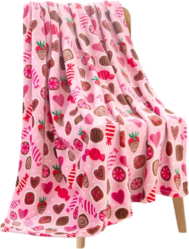 Miniatura 15 de Manta de forro polar suave para primavera de niñas y niños: bebés, pollitos, pájaros, flores en suave y acogedor amarillo, verde, rosa sobre fondo