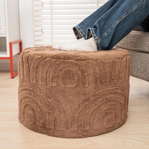 Miniatura 22 de Asuprui Reposapiés Otomano de Tela de Felpa – Puf de Espuma Suave de 20"x14" con Funda Extraíble Perfecto para Sala de Estar, Dormitorio y Lino