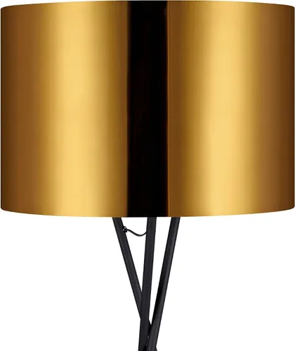 Miniatura 4 de Versanora Cara - Moderna lámpara de pie con trípode LED, luz de pie alta con pantalla de tambor, patas de metal para sala de estar, lectura