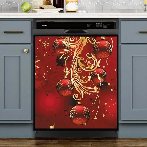 Miniatura 5 de Funda de Navidad para lavavajillas, decoración de Navidad, campana de viento, decoración de lazo magnético, calcomanía de vinilo para el hogar, 23