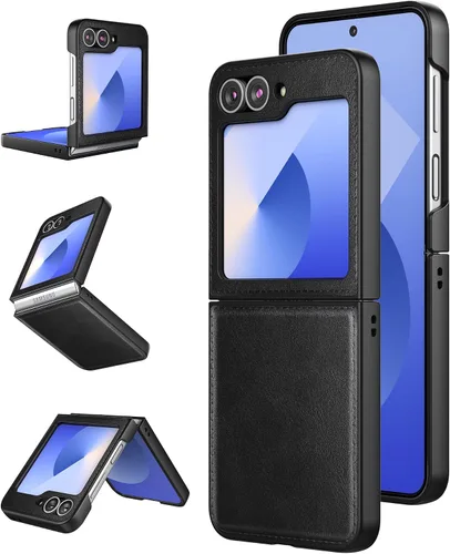 Miniatura 12 de Foluu para Samsung Galaxy Z Flip 5 5G Funda, Funda de Cuero, Cuero PU + Carcasa Rígida de PC Ultra Delgada Slim Duradera Funda Protectora
