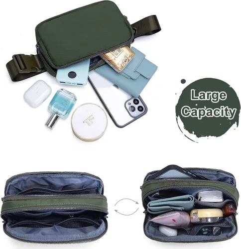 Miniatura 3 de AROME Mini bolsa de cinturón para mujer, riñonera de moda, cangurera cruzada con extensor de correa para mujeres y hombres, bolsa de cintura